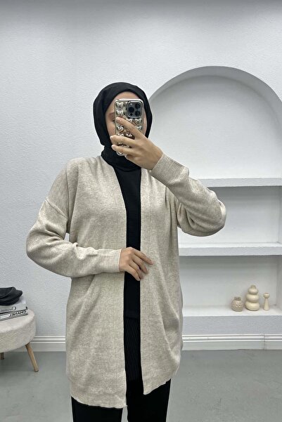 Pardesü Dünyası İnce Triko Hırka (Kemersiz) Bej