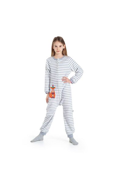 Owli Girl's Gray Fleece Pajamas