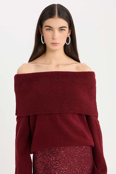 DeFacto Pulover supradimensionat cu umăr deschis E1799ax24wn