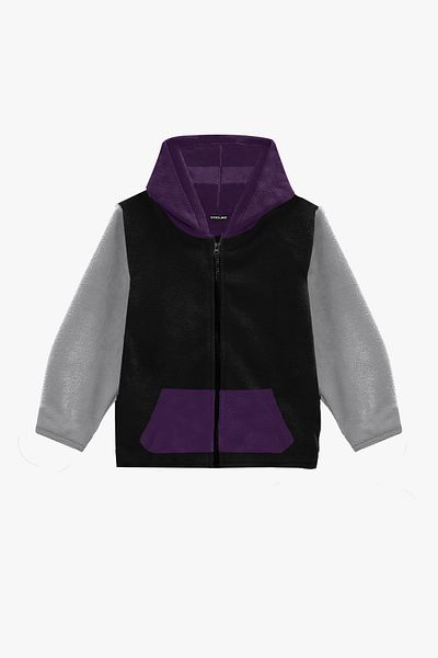Vtklmn Vatkalimon Kids Black Gray Purple Hooded Fleece Jacket with Pockets for Girls Boys