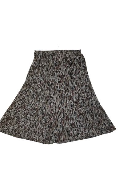 ECE GİYİM Women's Patterned Waist Elastic Eight Pieces Thick Winter Skirt