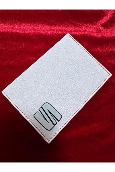 ATTA PAZARLAMA حامل ترخيص من الجلد الأبيض من زجاج شبكي منقوش، حافظة ترخيص، مح...