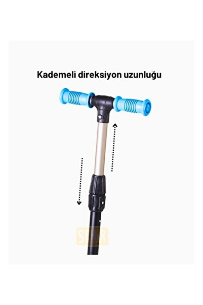 Magicway Led Işıklı 3 Tekerlekli Direksiyon Yükseklik Ayarlı Çocuk Scooter