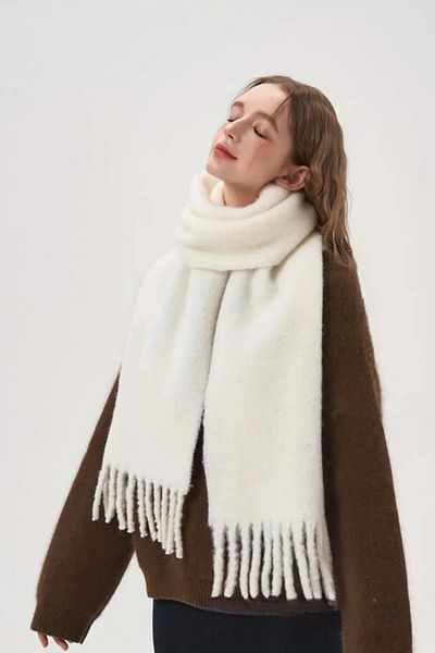 Paragon Imported Puffy Soft Textured Women's Ecru Scarf Shawl Shoulder Shawl
