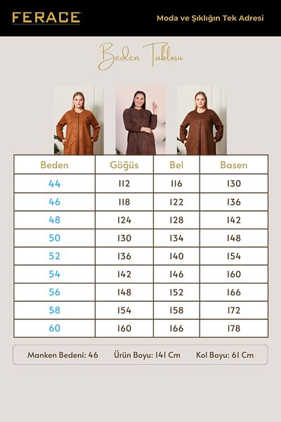 Ferace Large Size Diamond Patterned Full Length Long Suede Top Coat