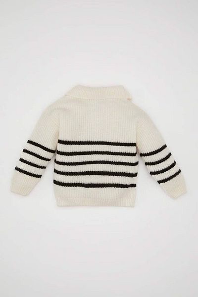 DeFacto Baby Girl Shirt Collar Buttoned Striped Knitwear Sweater C8214A524Au