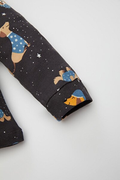 DeFacto Erkek Bebek Desenli Uzun Kollu Pijama Takımı D6805A5NS