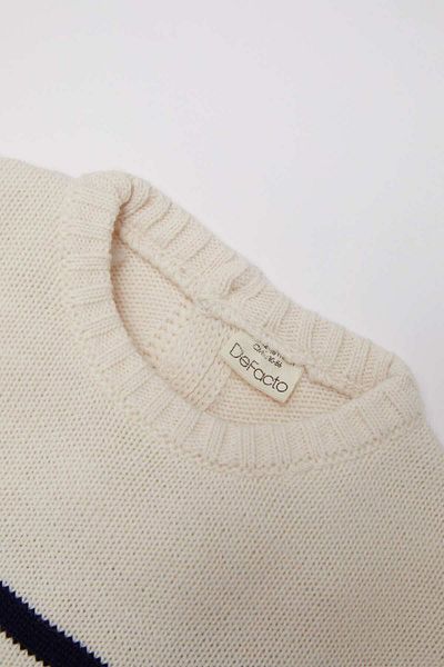 DeFacto Baby Boy Crew Neck Striped Knitwear Sweater A3858A524Au