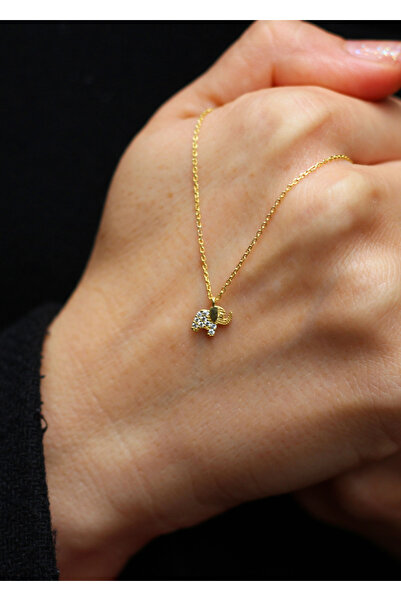 Own Jewelry Fil Minimal Kolye 14 Ayar Altın Kaplama 925 Ayar Gümüş