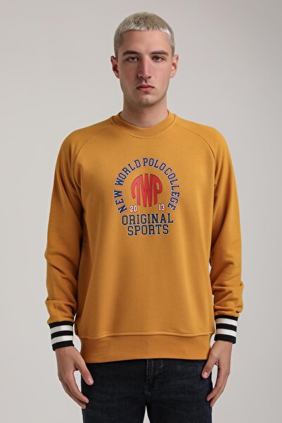 NEW WORLD POLO Crew Neck Mustard Slim Fit Sweatshirt 24Fwm60187