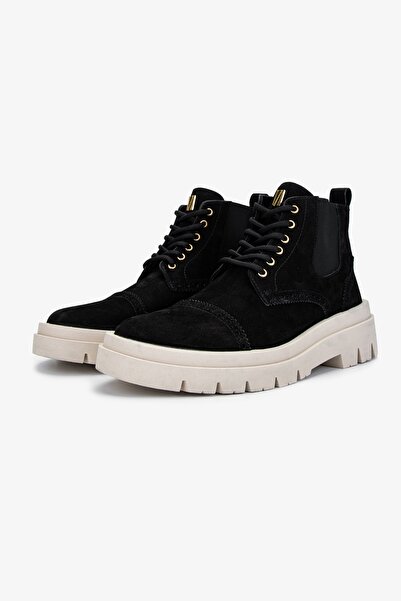 Valmenti Ανδρικές μπότες casual από γνήσιο δέρμα μαύρο Nubuck