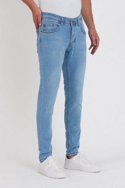 Dr Dnm Remix Мъжки дънки Skinny Fit Lycra Light Ice Blue с раздели