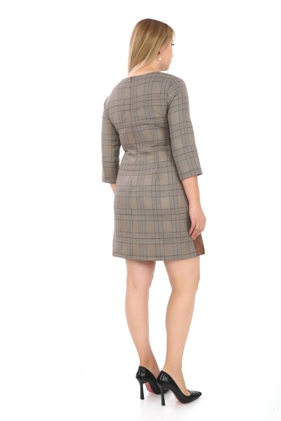 Element's Γυναικείο φόρεμα με ρίγες και δερμάτινη λεπτομέρεια 5154