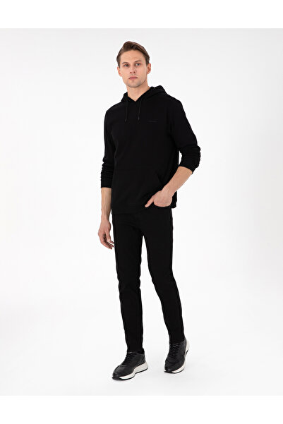 Pierre Cardin Siyah Regular Fit Kapüşonlu İçi Polarlı Sweatshirt 50298987-VR046