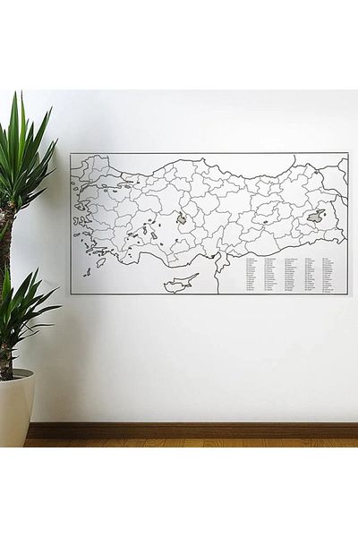 TABLOX Autocolant de perete cu hartă Turciei, scris magnetic, 110 x 56 cm