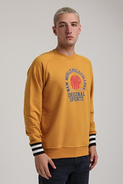 NEW WORLD POLO Crew Neck Mustard Slim Fit Sweatshirt 24Fwm60187