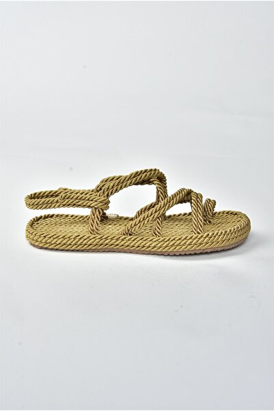 Fox Shoes Златни дамски сандали от плат F470135104