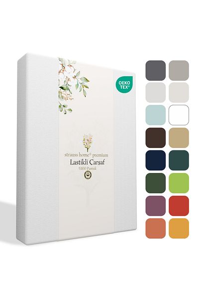 Strauss Strausshome ®   Premium Fitted Sheet 100% Cotton Single / Double Special Combed Cotton Oeko-Tex