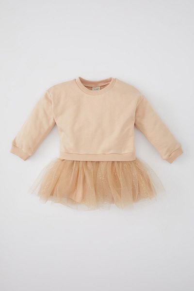 DeFacto Baby Girl Polka Dot Long Sleeve Thin Dress B2292A524Sp