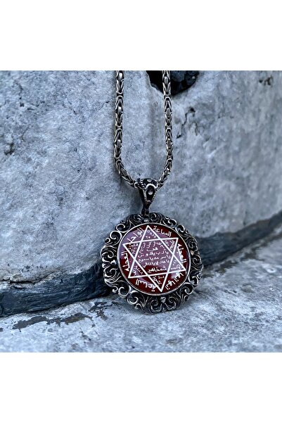 Sima Silver Gümüş Davut Yıldızı Süleyman Mührü Erkek Gümüş Kral Kolye Takı