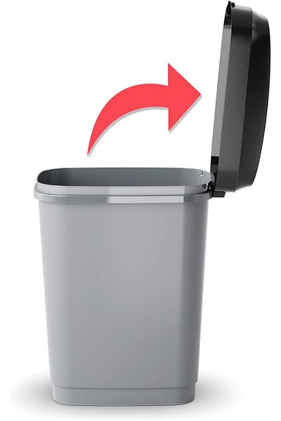 Keter Dual Swing Bin S - Black 10L - Versatile Odor-Controlled Waste Bin for Home and Office Use