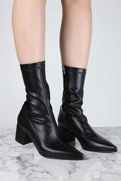 Sibel Durmaz Wall Black Stretch Leather Boots