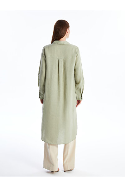 LC Waikiki Obyčejná oversize plátěná dámská košile tunika