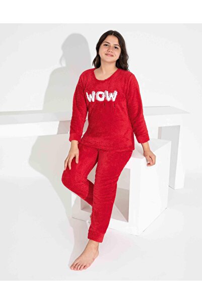 RAPAPA Girl's Red Fleece Pajamas Set - Warm 2829Ko