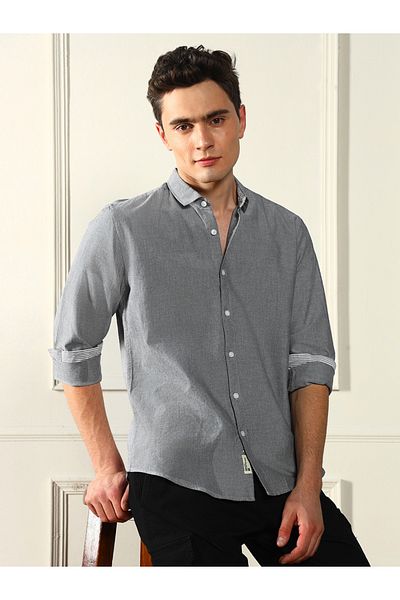 Dennis Lingo By Styli Slim Collar Regular Fit Casual Shirt