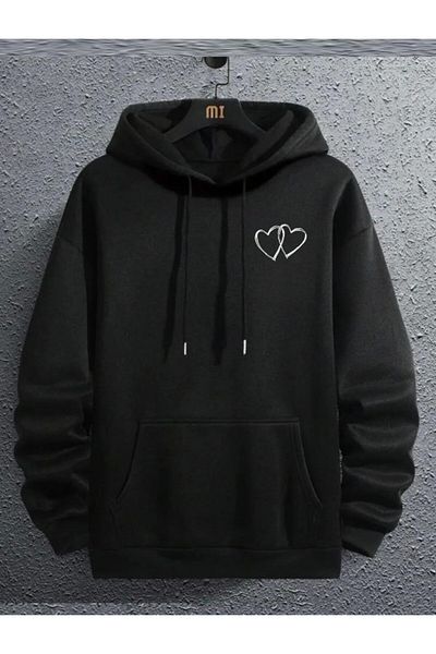 Duples 3 Thread Unisex Digital Heart Printed Sweatshirt 100% Cotton