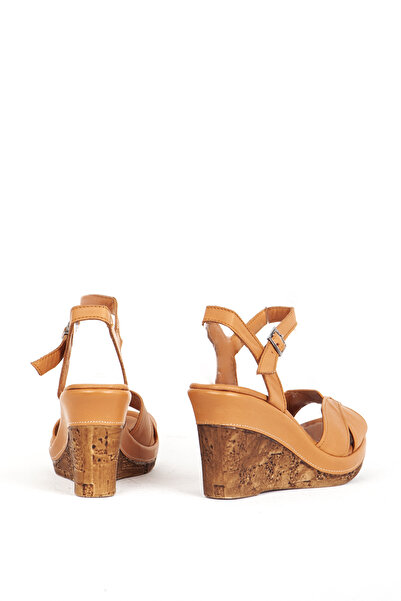 Dericlub Dericlub Women's Wedge Heeled Shoes Real Leather Zy 1991 Taba