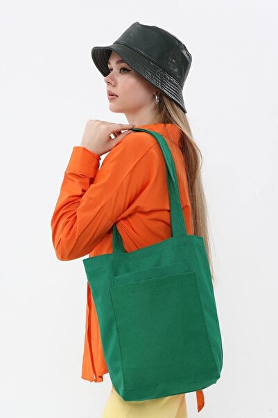 Bagg 2 Cepli Ördek Yeşili Gabardin Çanta