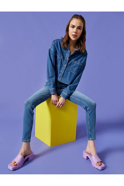 Koton Women's Medium Indigo Jeans 1YAK47356MD