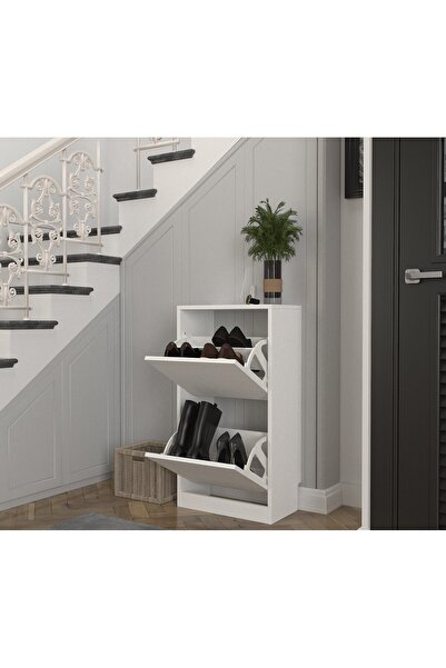 dorpek Bell 2 Raflı Ayakkabılık Beyaz