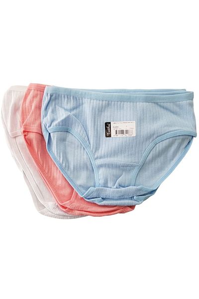 Tutku 0852 Girl's Ribbed Bato-Slip-Panties - 12-Piece Combination