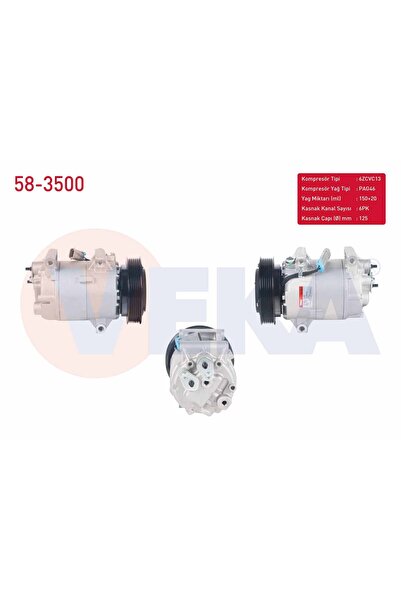 Genel Markalar KLIMA KOMPRESORU 6PK 125mm NISSAN QASHQAI (J10) 1.5 DCI 2007-2...
