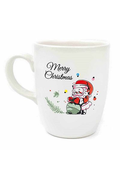 PALTO TASARIM Christmas Gifts Cream Oval Mug No:25-Christmas Themed Mug