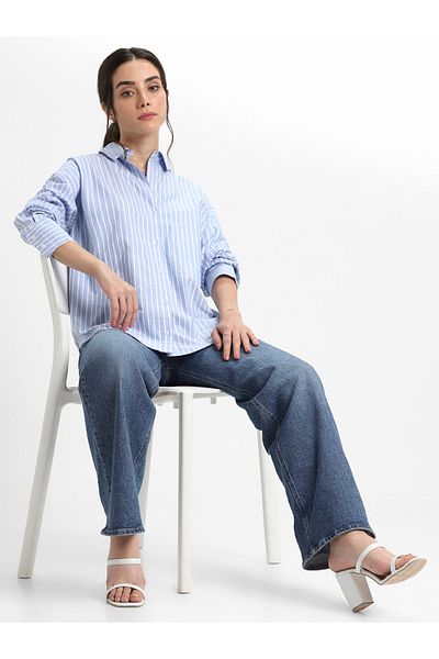 Dennis Lingo By Styli Striped Oversized Longline Shirt