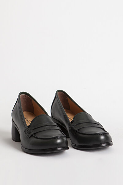 Dericlub Dericlub Women's Square Heels Classic Shoes Real Leather Br 04045 Khaki