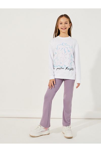 Styli Slogan Floral Print Longline Sweatshirt