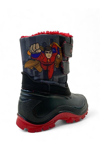 Tuğba Ortopedi 638 Boy's Black/Red Furry Inside Snow Boots