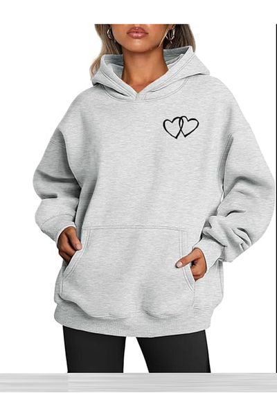 Duples 3 Thread Unisex Digital Heart Printed Sweatshirt 100% Cotton