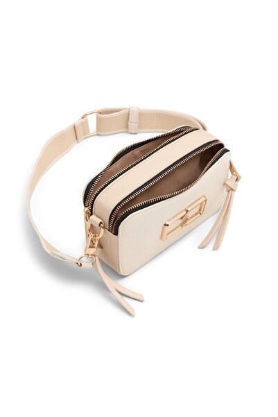 Call it Spring حقيبة كروس بودي نسائية باللون الأبيض مع جيب داخلي بسحاب