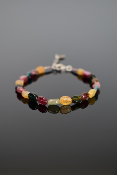 Safnaturel سوار التورمالين من الحجر الطبيعي - قطع طبيعي