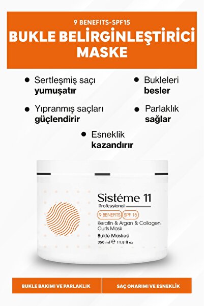 Sistéme 11 Sisteme 11 Bukle Belirginleştirici Saç Maskesi 350 ml