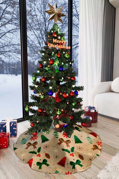 Viva Home 68 см Бежева підлогова скатертина з соснового дерева - Новий рік Ao11