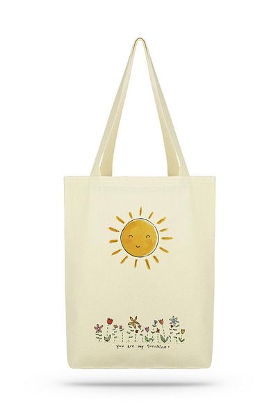 Çınar Bez Çanta Pachet Geantă tote din pânză Smiling Sun