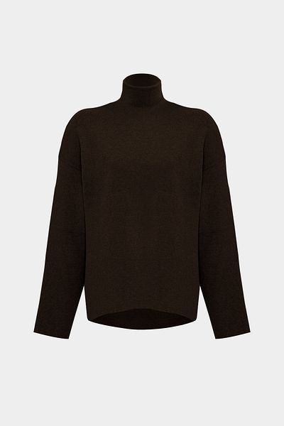 Açelya Okcu Premium Oversize Stand Collar Cotton Women's Knitwear Sweater