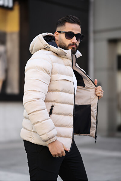 Rogyi Tekstil Su Soğuk Ve Rüzgar Geçirmez Çıkarılabilir Kapüşonlu Kışlık Şişme Premium Mont