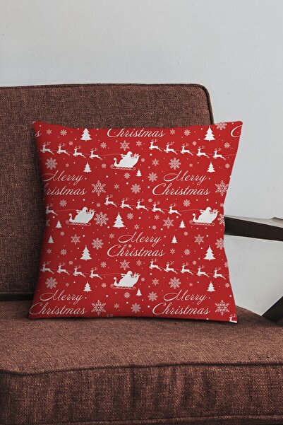 Viva Home Husă de pernă decorativă de Anul Nou cu fermoar ascuns, cu două feț...